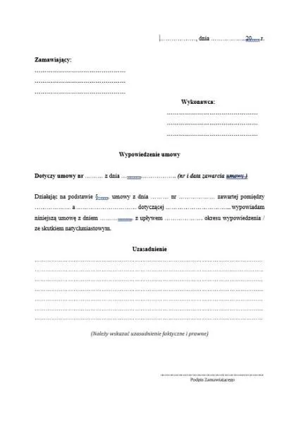 Kluczowe elementy wypowiedzenia
