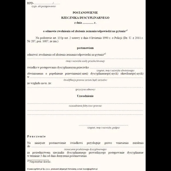Podstawy zwolnienia dyscyplinarnego