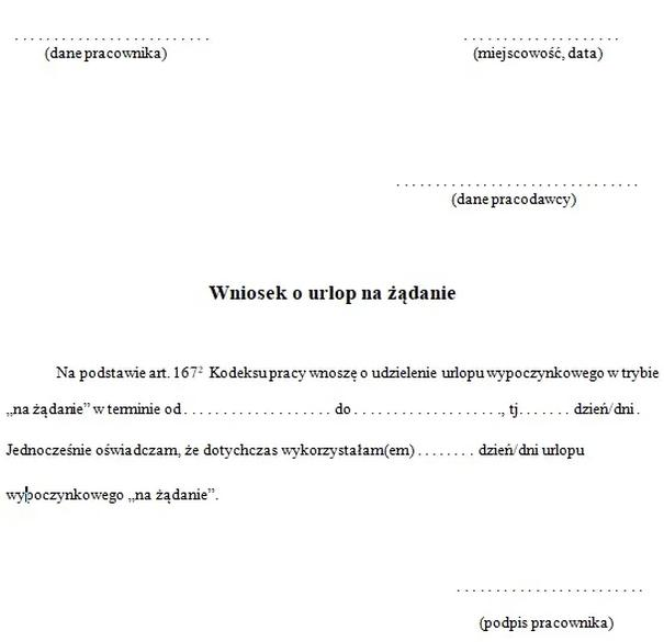 Urlop na żądanie