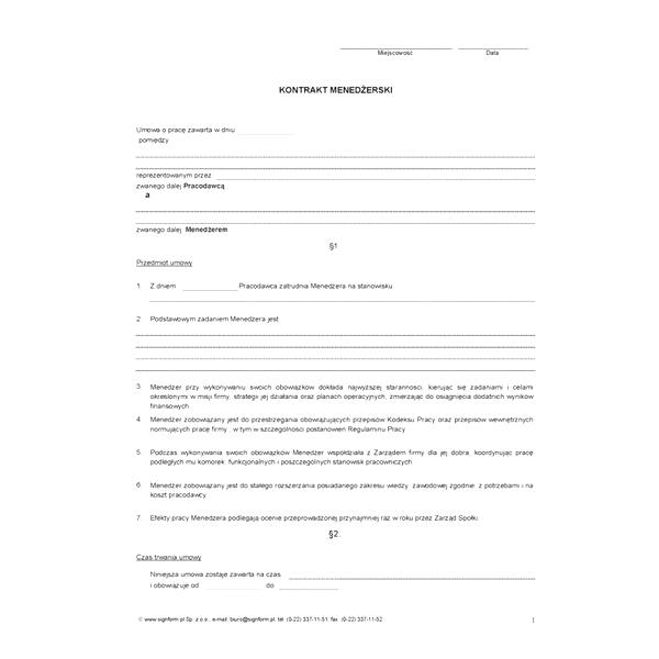 Wynagrodzenie i premie menedżera