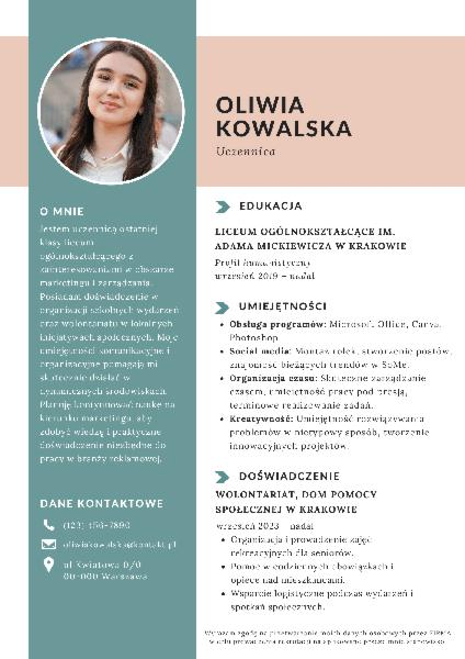 Wysokiej jakości CV